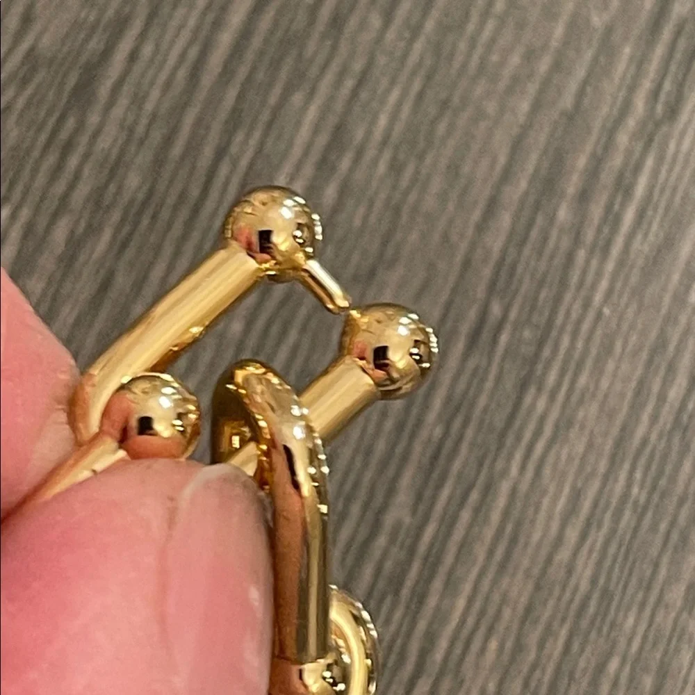 MICHELLE MCDOWELL Lucille Necklace Pave Accent Link 17 3/4” approx Gold-tone - Picture 11 of 16